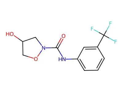 4-hydroxy-N-[3-(trifluoromethyl)phenyl]dihydro-2(3H)-isoxazolecarboxamide structure