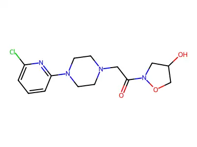 2-[4-(6-chloro-2-pyridinyl)piperazino]-1-[4-hydroxydihydro-2(3H)-isoxazolyl]-1-ethanone structure
