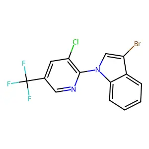3-bromo-1-[3-chloro-5-(trifluoromethyl)-2-pyridinyl]-1H-indole structure