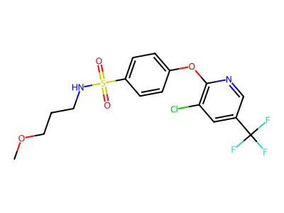 4-((3-Chloro-5-(trifluoromethyl)-2-pyridinyl)oxy)-N-(3-methoxypropyl)benzenesulfonamide structure
