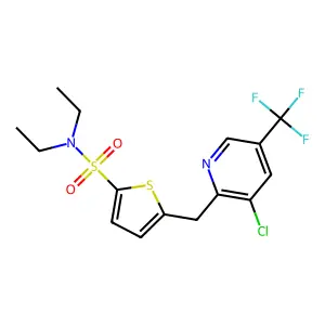 5-{[3-chloro-5-(trifluoromethyl)-2-pyridinyl]methyl}-N,N-diethyl-2-thiophenesulfonamide structure