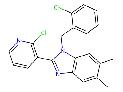 1-(2-chlorobenzyl)-2-(2-chloro-3-pyridinyl)-5,6-dimethyl-1H-1,3-benzimidazole structure