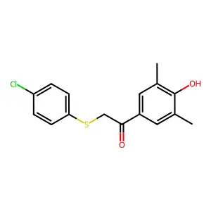 2-[(4-Chlorophenyl)sulfanyl]-1-(4-hydroxy-3,5-dimethylphenyl)-1-ethanone structure