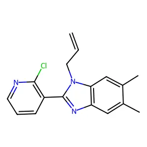 1-allyl-2-(2-chloro-3-pyridinyl)-5,6-dimethyl-1H-1,3-benzimidazole structure