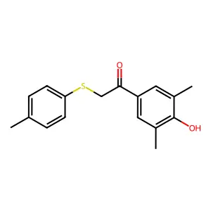 1-(4-Hydroxy-3,5-dimethylphenyl)-2-[(4-methylphenyl)sulfanyl]-1-ethanone structure