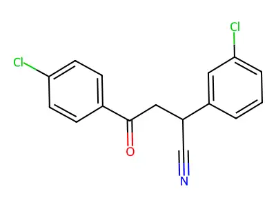 2-(3-Chlorophenyl)-4-(4-chlorophenyl)-4-oxobutanenitrile structure