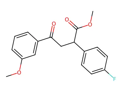 Methyl 2-(4-fluorophenyl)-4-(3-methoxyphenyl)-4-oxobutanoate structure
