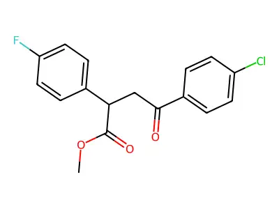 Methyl 4-(4-chlorophenyl)-2-(4-fluorophenyl)-4-oxobutanoate structure