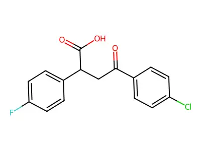 4-(4-Chlorophenyl)-2-(4-fluorophenyl)-4-oxobutanoic acid structure