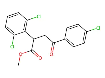 Methyl 4-(4-chlorophenyl)-2-(2,6-dichlorophenyl)-4-oxobutanoate structure