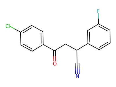 4-(4-Chlorophenyl)-2-(3-fluorophenyl)-4-oxobutanenitrile structure