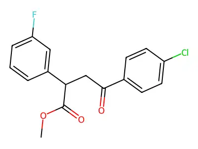 Methyl 4-(4-chlorophenyl)-2-(3-fluorophenyl)-4-oxobutanoate structure
