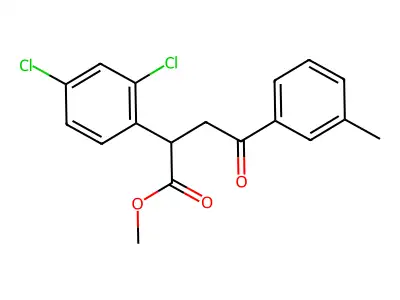 Methyl 2-(2,4-dichlorophenyl)-4-(3-methylphenyl)-4-oxobutanoate structure
