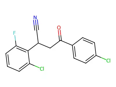 2-(2-Chloro-6-fluorophenyl)-4-(4-chlorophenyl)-4-oxobutanenitrile structure