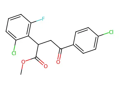 Methyl 2-(2-chloro-6-fluorophenyl)-4-(4-chlorophenyl)-4-oxobutanoate structure