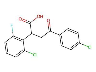 2-(2-Chloro-6-fluorophenyl)-4-(4-chlorophenyl)-4-oxobutanoic acid structure