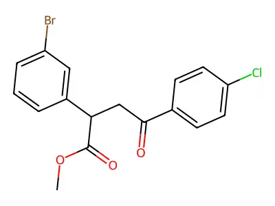 Methyl 2-(3-bromophenyl)-4-(4-chlorophenyl)-4-oxobutanoate structure