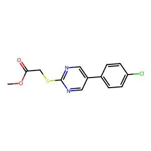 Methyl 2-{[5-(4-chlorophenyl)-2-pyrimidinyl]sulfanyl}acetate structure