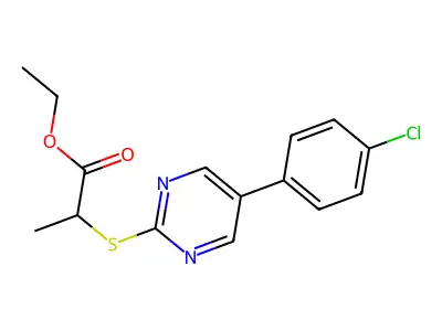 Ethyl 2-{[5-(4-chlorophenyl)-2-pyrimidinyl]sulfanyl}propanoate structure