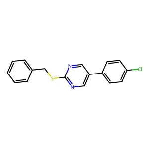 2-(Benzylsulfanyl)-5-(4-chlorophenyl)pyrimidine structure