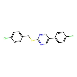 4-Chlorobenzyl 5-(4-chlorophenyl)-2-pyrimidinyl sulfide structure