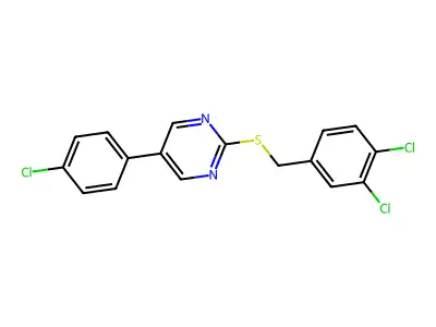 5-(4-Chlorophenyl)-2-[(3,4-dichlorobenzyl)sulfanyl]pyrimidine structure