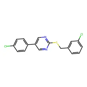 3-Chlorobenzyl 5-(4-chlorophenyl)-2-pyrimidinyl sulfide structure