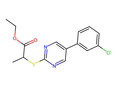 Ethyl 2-{[5-(3-chlorophenyl)-2-pyrimidinyl]sulfanyl}propanoate structure