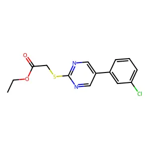 Ethyl 2-{[5-(3-chlorophenyl)-2-pyrimidinyl]sulfanyl}acetate structure