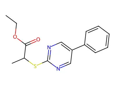 Ethyl 2-[(5-phenyl-2-pyrimidinyl)sulfanyl]propanoate structure