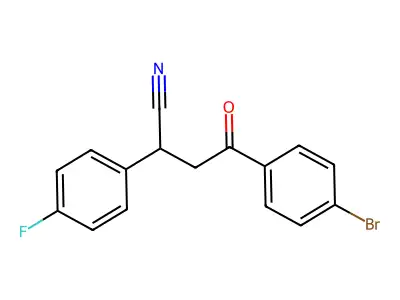 4-(4-Bromophenyl)-2-(4-fluorophenyl)-4-oxobutanenitrile structure