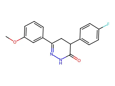 4-(4-fluorophenyl)-6-(3-methoxyphenyl)-4,5-dihydro-3(2H)-pyridazinone structure