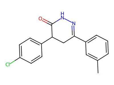 4-(4-chlorophenyl)-6-(3-methylphenyl)-4,5-dihydro-3(2H)-pyridazinone structure