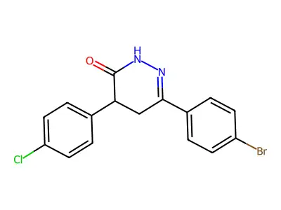 6-(4-bromophenyl)-4-(4-chlorophenyl)-4,5-dihydro-3(2H)-pyridazinone structure