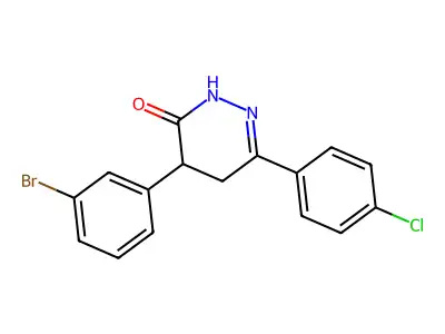 4-(3-bromophenyl)-6-(4-chlorophenyl)-4,5-dihydro-3(2H)-pyridazinone structure