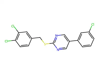 5-(3-Chlorophenyl)-2-[(3,4-dichlorobenzyl)sulfanyl]pyrimidine structure