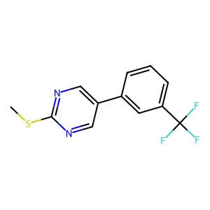 2-(Methylsulfanyl)-5-(3-(trifluoromethyl)phenyl)pyrimidine structure
