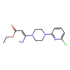 ethyl (E)-3-amino-3-[4-(6-chloropyridin-2-yl)piperazin-1-yl]prop-2-enoate structure