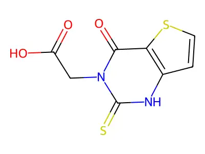2-(4-oxo-2-sulfanylidene-1H-thieno[3,2-d]pyrimidin-3-yl)acetic acid structure