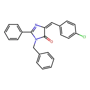 (5Z)-3-benzyl-5-(4-chlorobenzylidene)-2-phenyl-3,5-dihydro-4H-imidazol-4-one structure