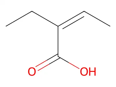 (2E)-2-Ethyl-2-butenoic acid structure
