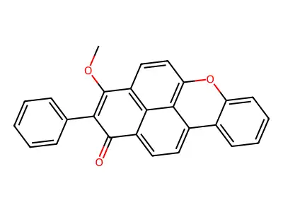 3-methoxy-2-phenyl-1H-naphtho[2,1,8-mna]xanthen-1-one structure