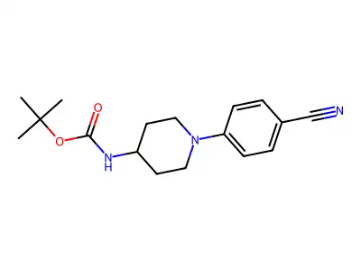 tert-butyl N-[1-(4-cyanophenyl)piperidin-4-yl]carbamate structure