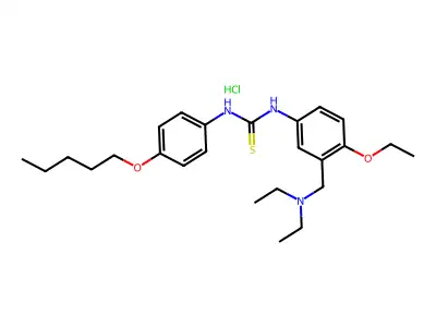 3-(Diethylamino)methyl-4-ethoxy-4'-(pentyloxy)thiocarbanilide hydrochloride structure