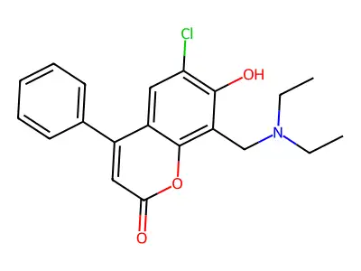 6-chloro-8-[(diethylamino)methyl]-7-hydroxy-4-phenyl-2H-chromen-2-one structure
