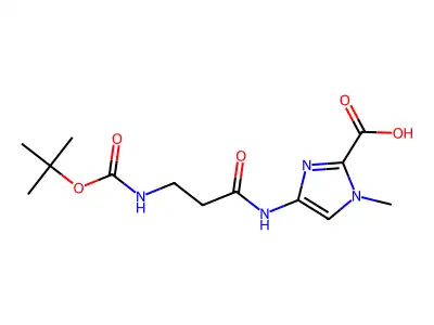 4-(3-tert-butoxycarbonylaminopropionylamino)-1-methyl-1h-imidazole-2-carboxylic acid structure