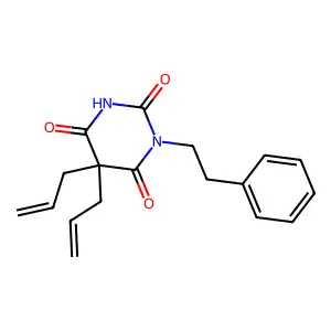 Barbituric acid, 5,5-diallyl-1-phenethyl- structure