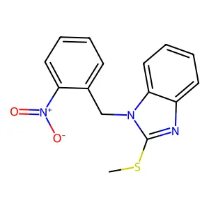 2-Methylsulfanyl-1-[(2-nitrophenyl)methyl]benzimidazole structure