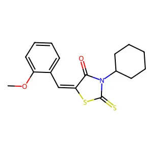 (5Z)-3-cyclohexyl-5-(2-methoxybenzylidene)-2-thioxo-1,3-thiazolidin-4-one structure