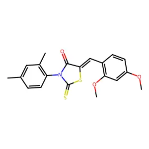 (5Z)-5-(2,4-dimethoxybenzylidene)-3-(2,4-dimethylphenyl)-2-thioxo-1,3-thiazolidin-4-one structure